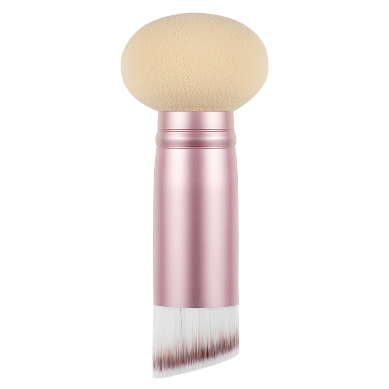 efly Dual-Ended Hair Makeup Brush - Precision Hairline Powder With Sponge Tip for Seamless Blending, Concealer, Root Touch Up, and Contour (Rose Pink, 3.5 Inch) - Image 1